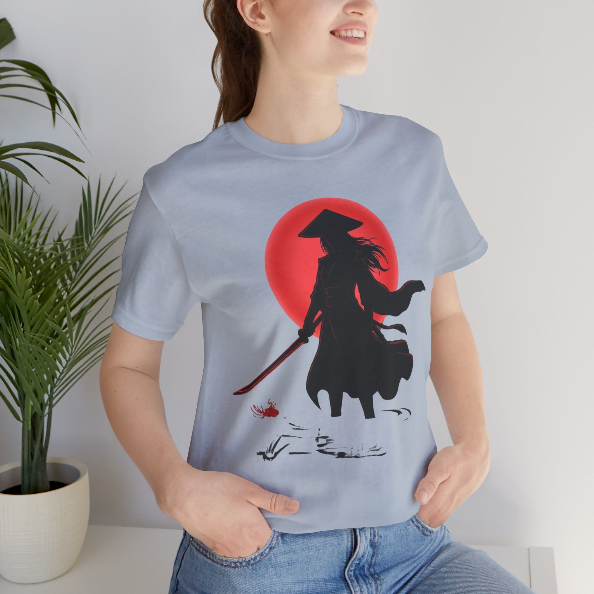Samurai Red Sun T-Shirt — Minimal Japanese Aesthetic Tee