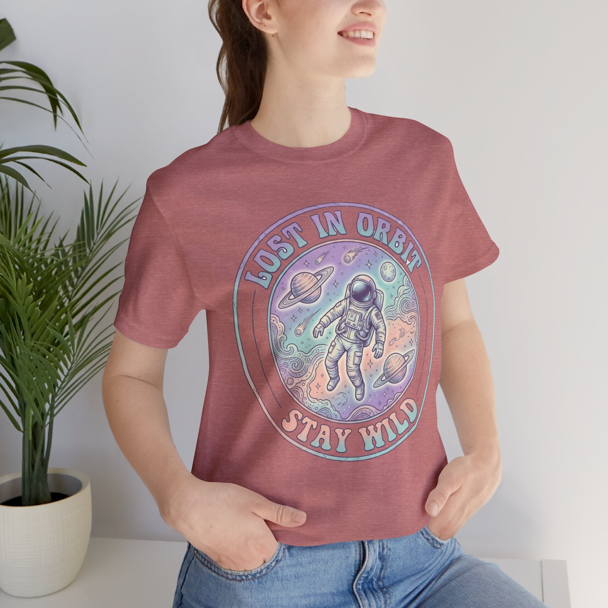 Astronaut T-Shirt — "Lost in Orbit Stay Wild" Vintage Space Tee