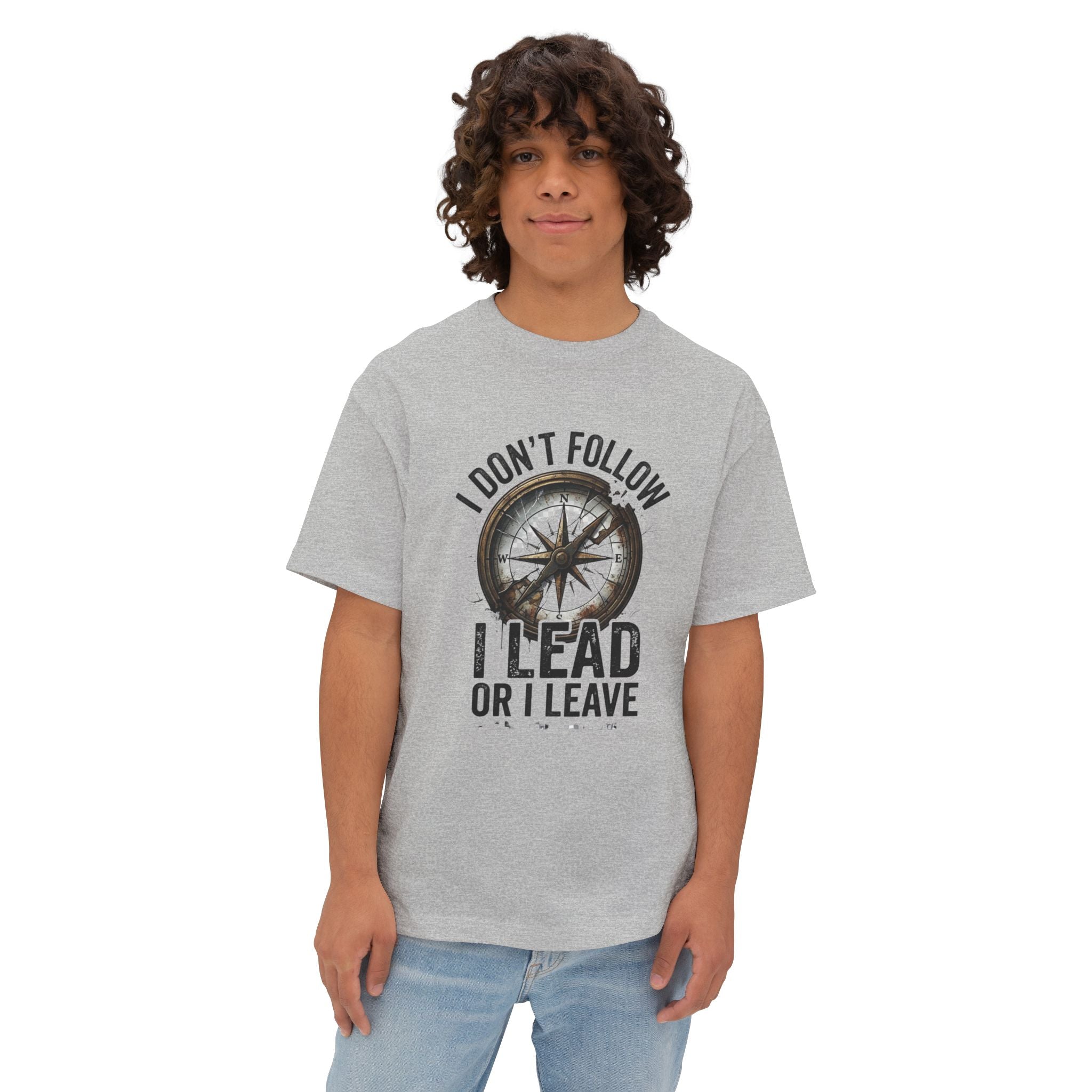 Lead, Don't Follow — Motivational Boxy T-Shirt