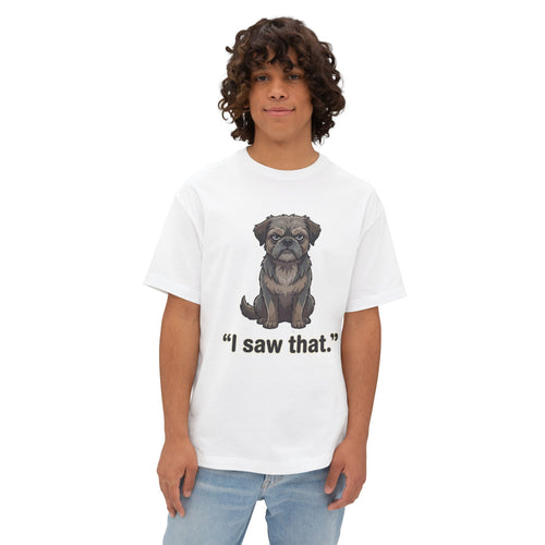 "I Saw That" Funny Dog Graphic Oversized Boxy Tee