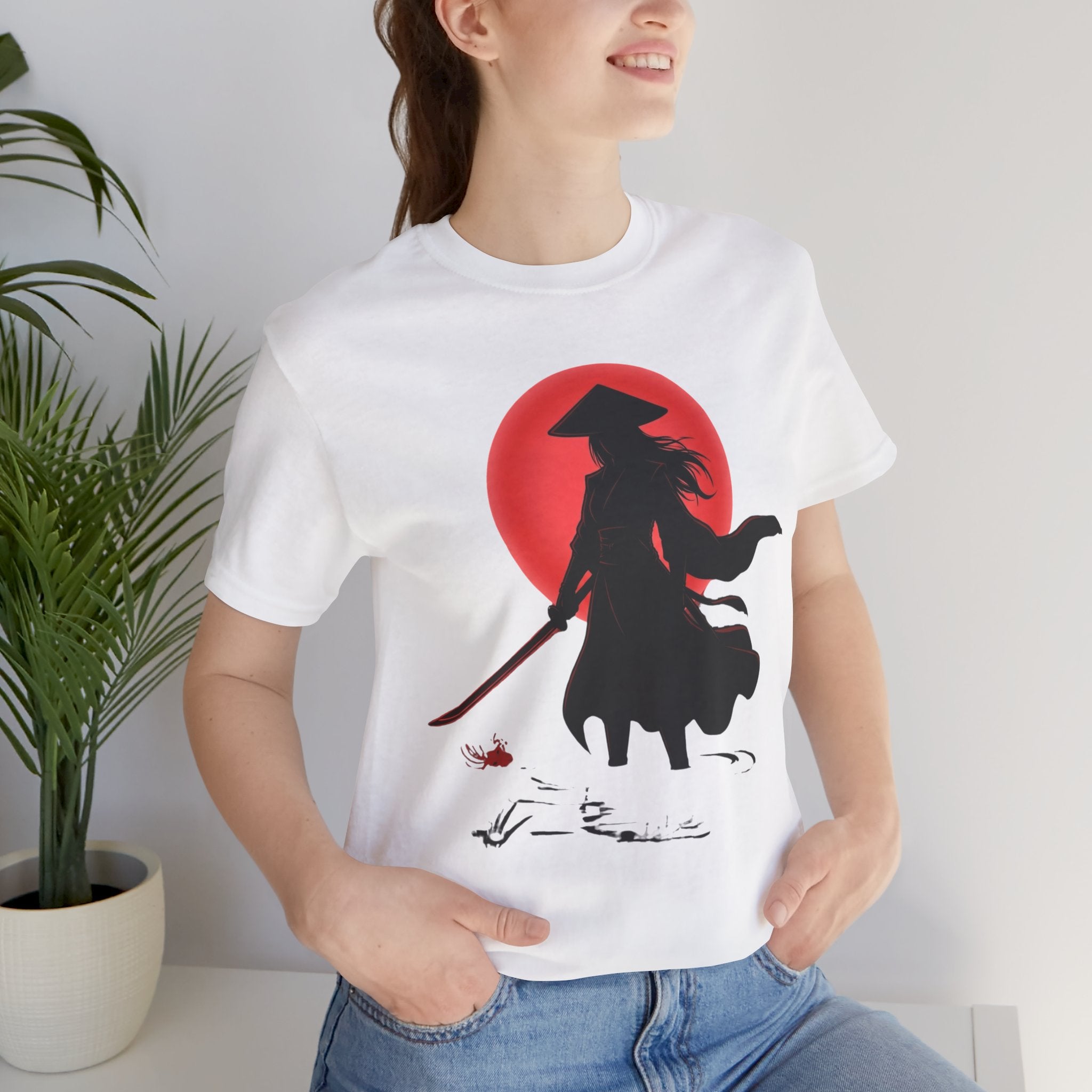 Samurai Red Sun T-Shirt — Minimal Japanese Aesthetic Tee