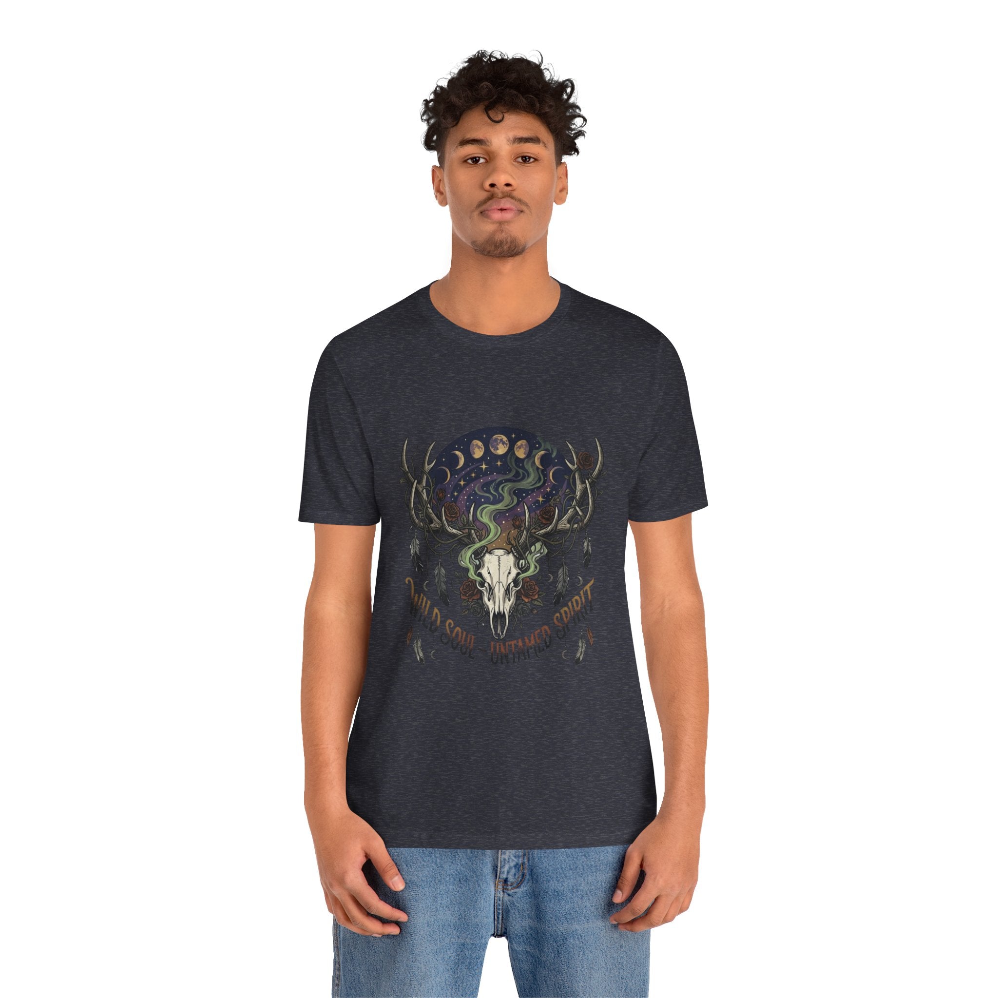 Wild Soul Tee — Boho Skull & Moon Graphic T-Shirt