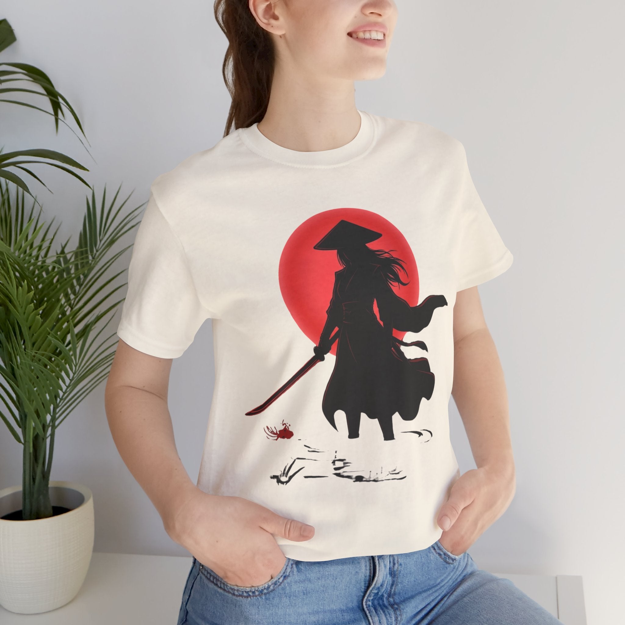 Samurai Red Sun T-Shirt — Minimal Japanese Aesthetic Tee