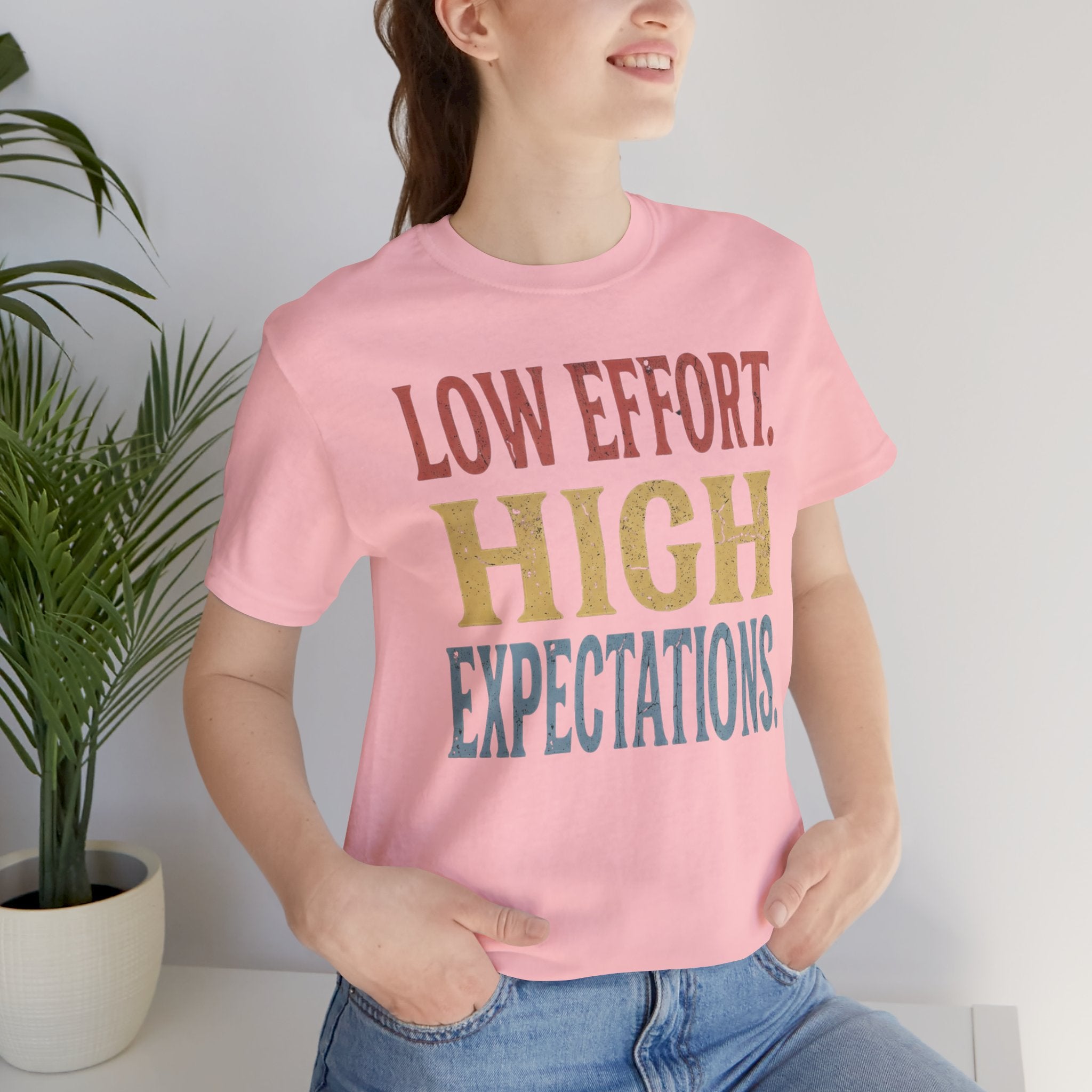 Low Effort, High Expectations Tee — Funny Sarcastic Vintage Distressed T-Shirt
