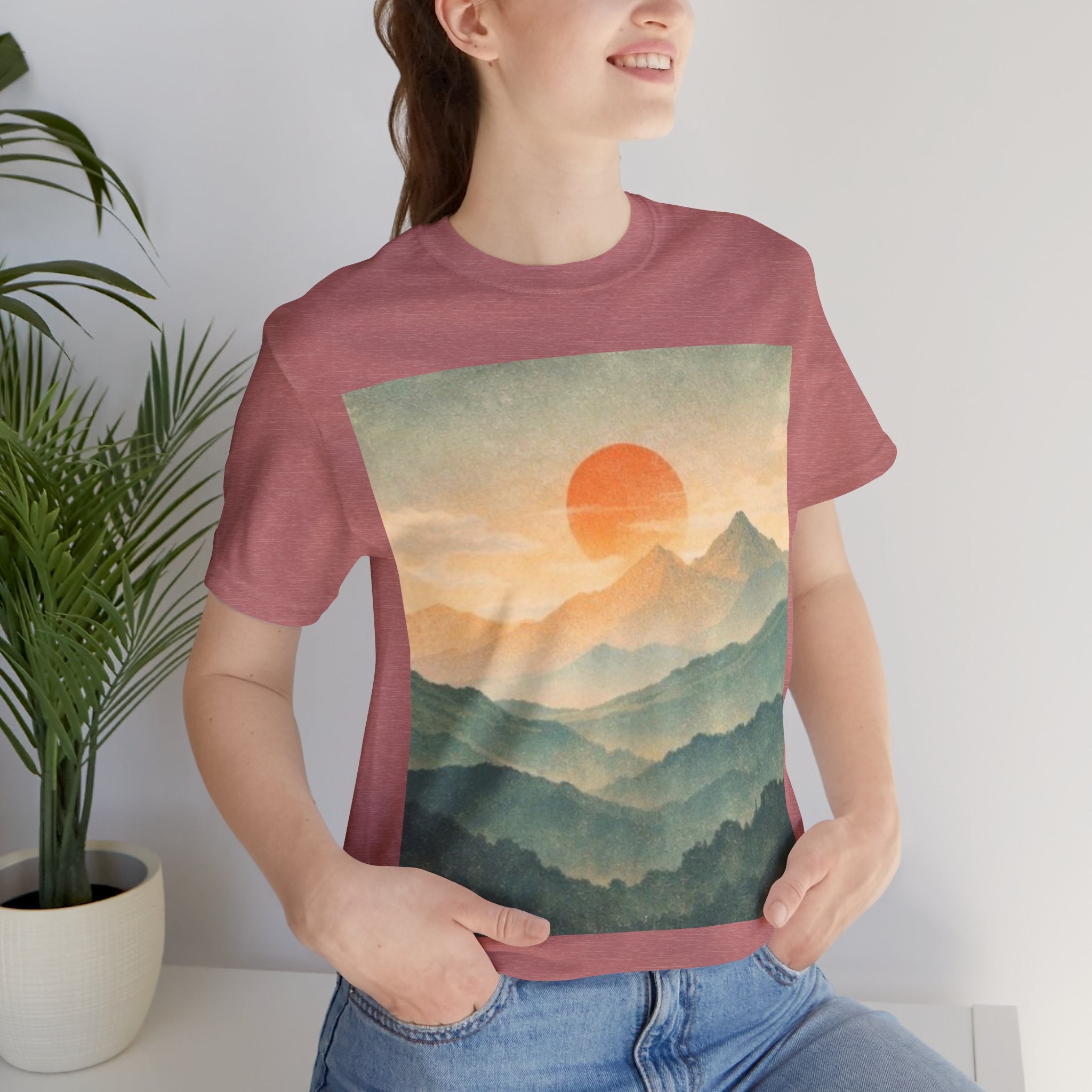 Sunset Serenity Mountain —Outdoor Graphic T-Shirt