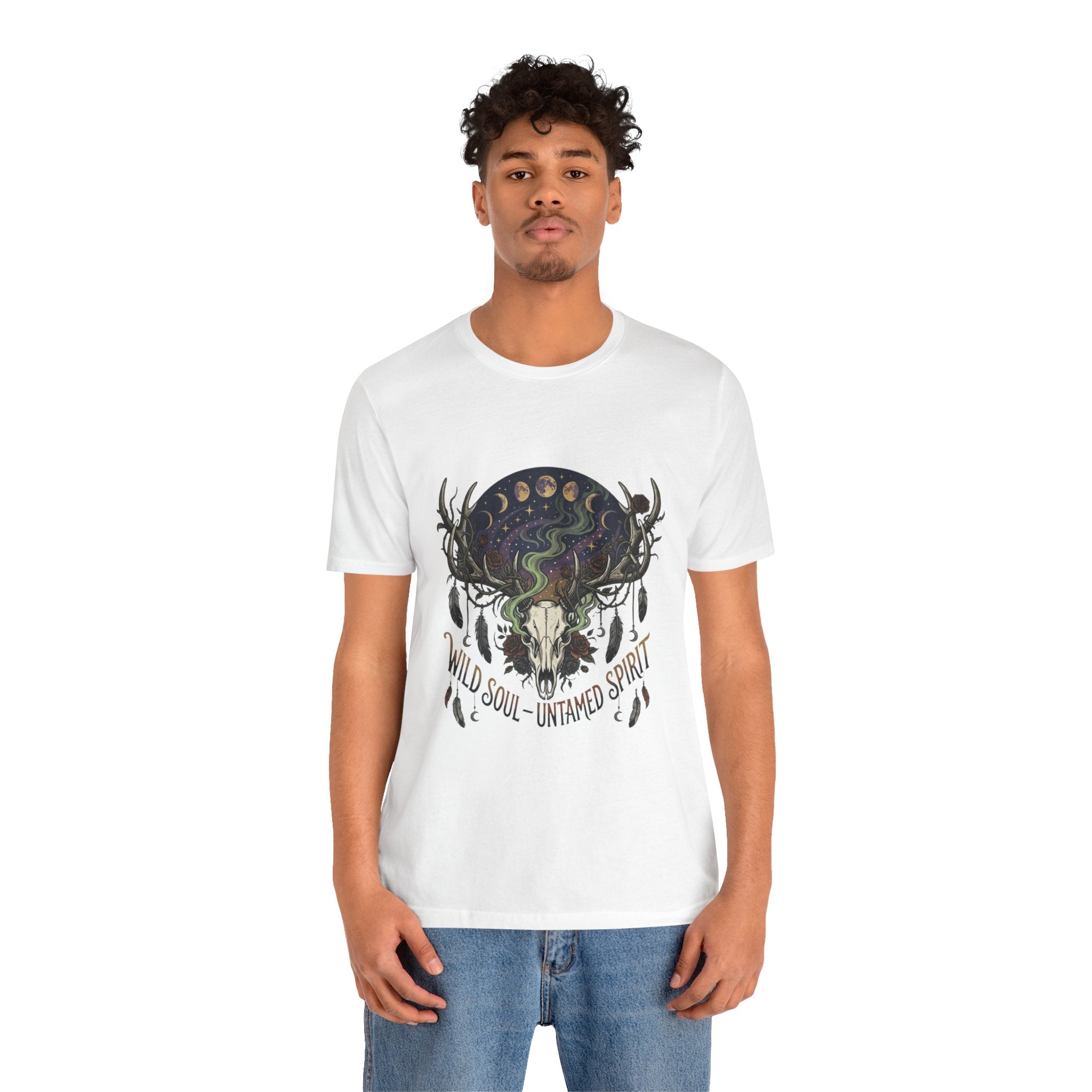 Wild Soul Tee — Boho Skull & Moon Graphic T-Shirt