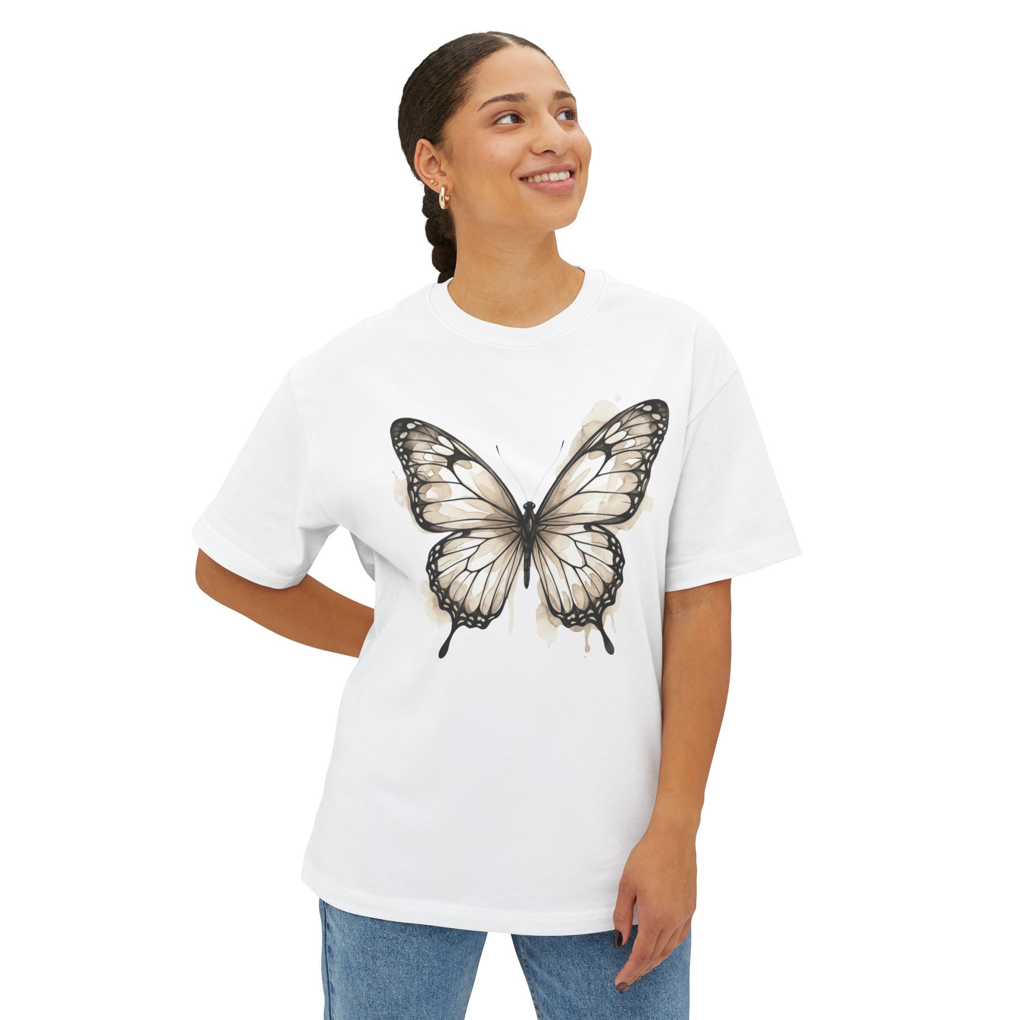 Ethereal Wings Oversized Tee — Angelic Graphic Boxy T-Shirt