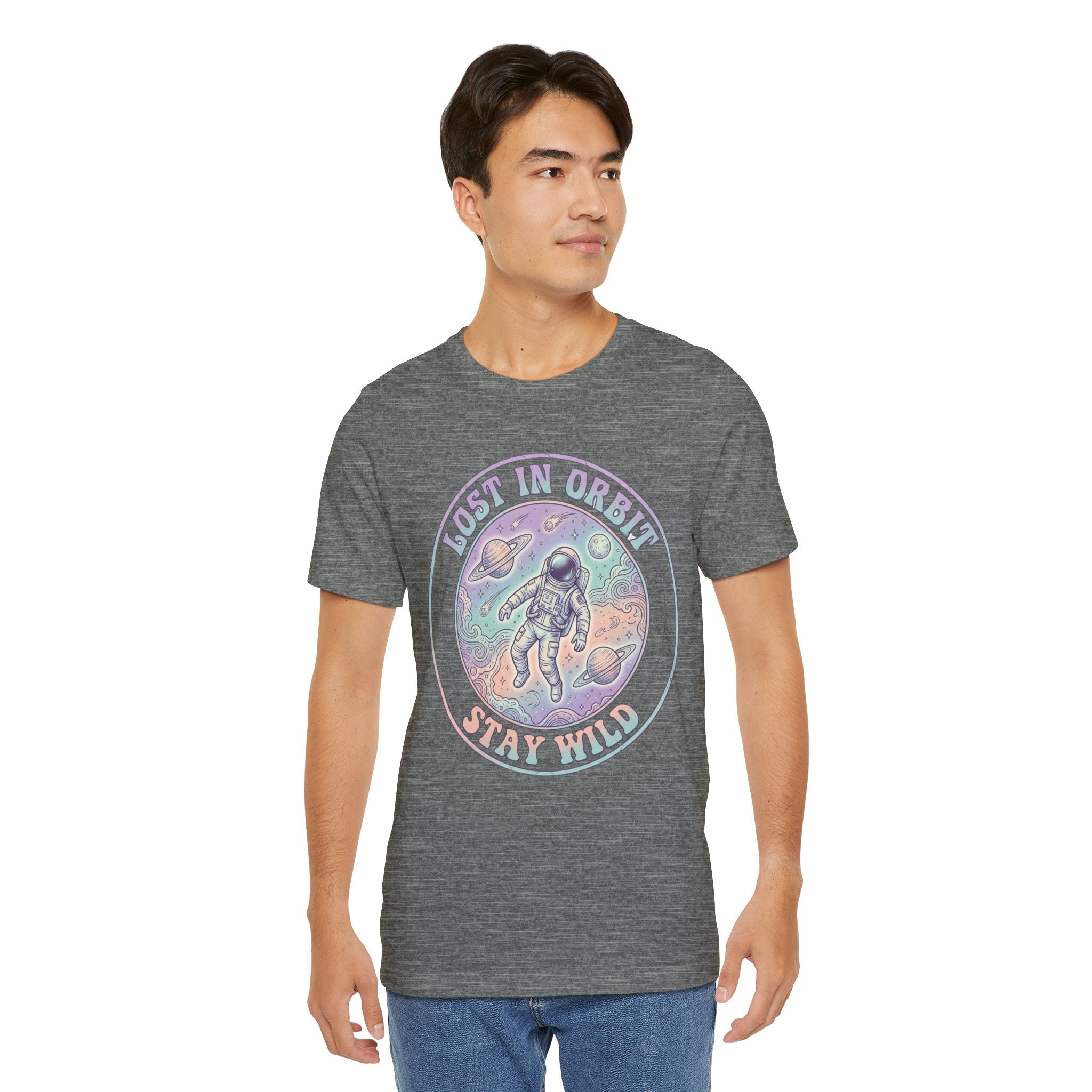 Astronaut T-Shirt — "Lost in Orbit Stay Wild" Vintage Space Tee