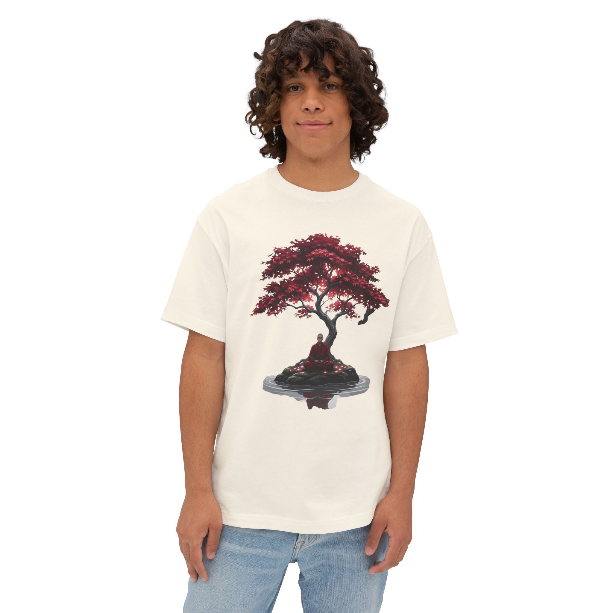 Inner Peace Oversized Boxy Tee — Relaxed Fit Mindfulness Graphic Shirt