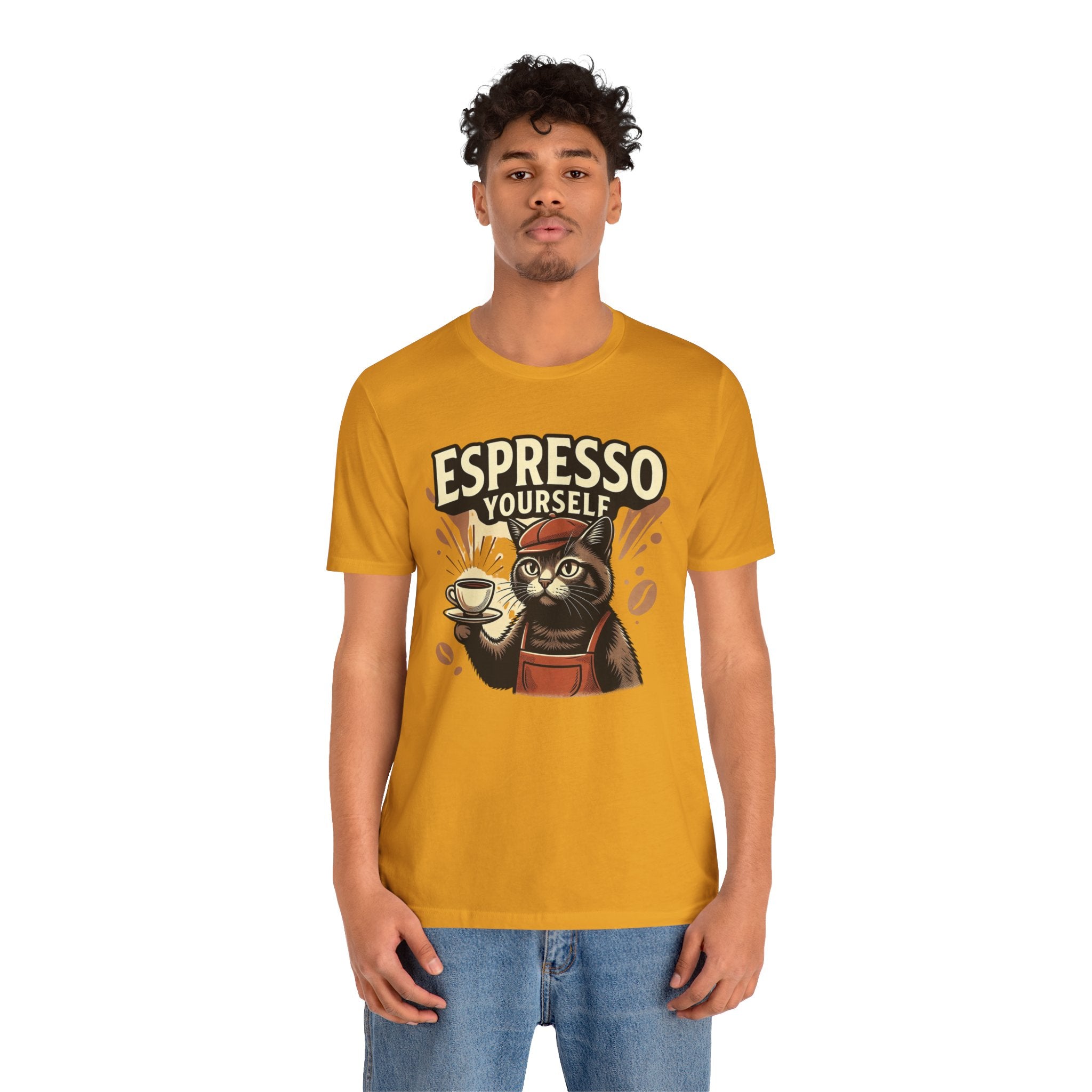 Espresso Yourself Cat T-Shirt — Funny Coffee Lover Tee