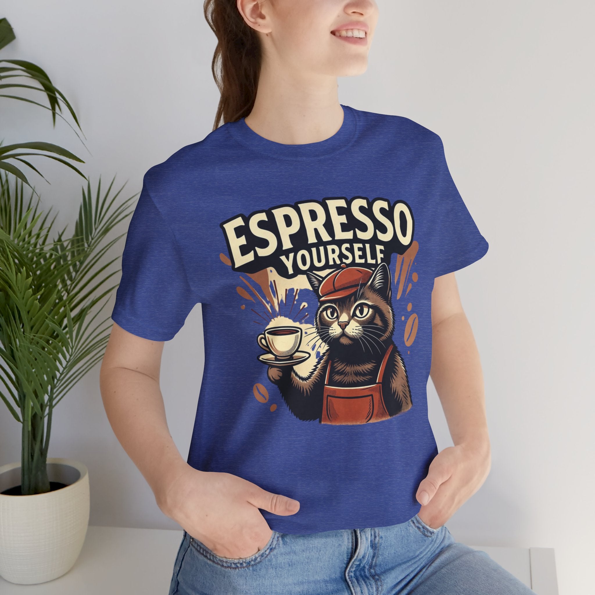 Espresso Yourself Cat T-Shirt — Funny Coffee Lover Tee