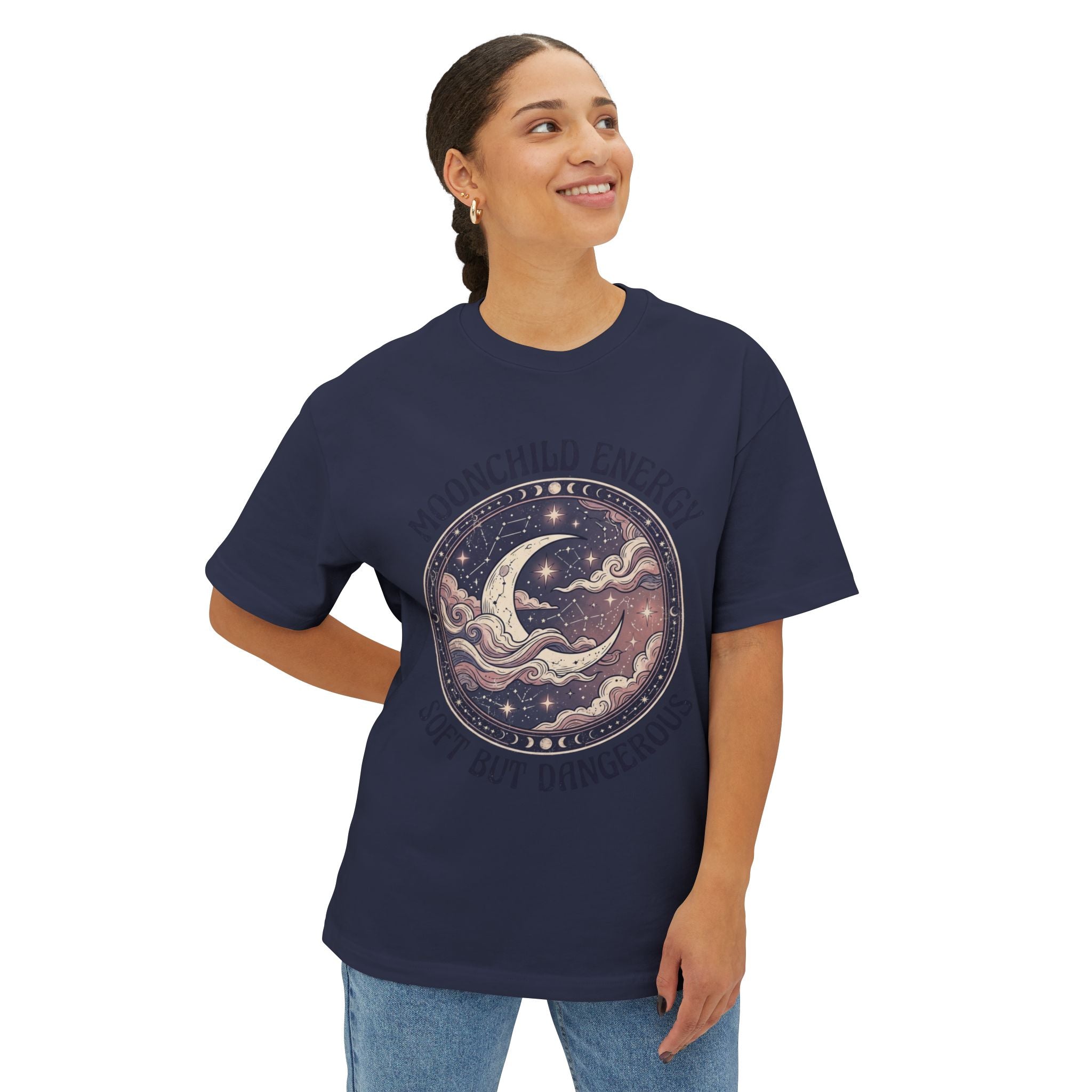 Moonchild Energy T-Shirt — "Soft but Dangerous" Oversized Boxy Tee