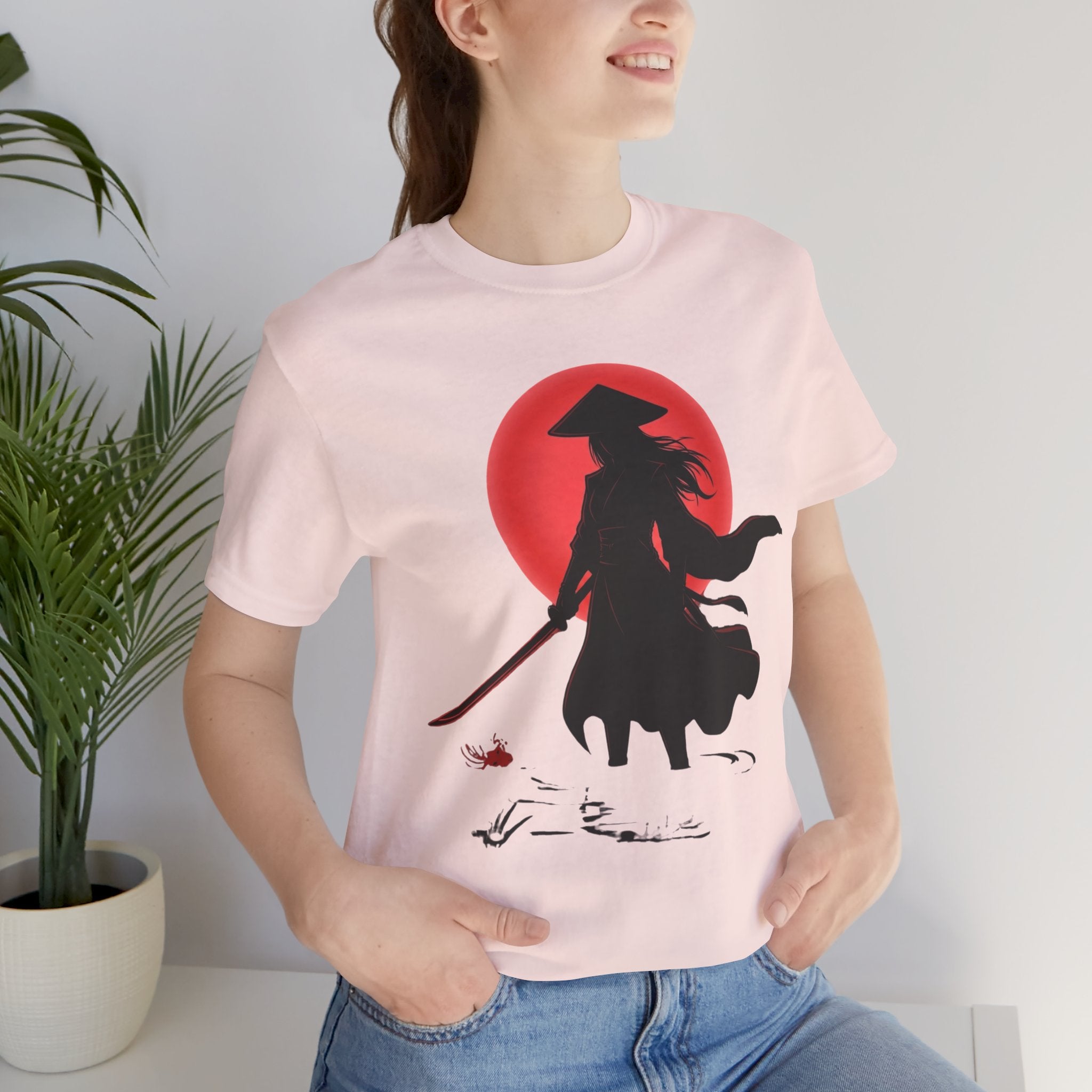 Samurai Red Sun T-Shirt — Minimal Japanese Aesthetic Tee