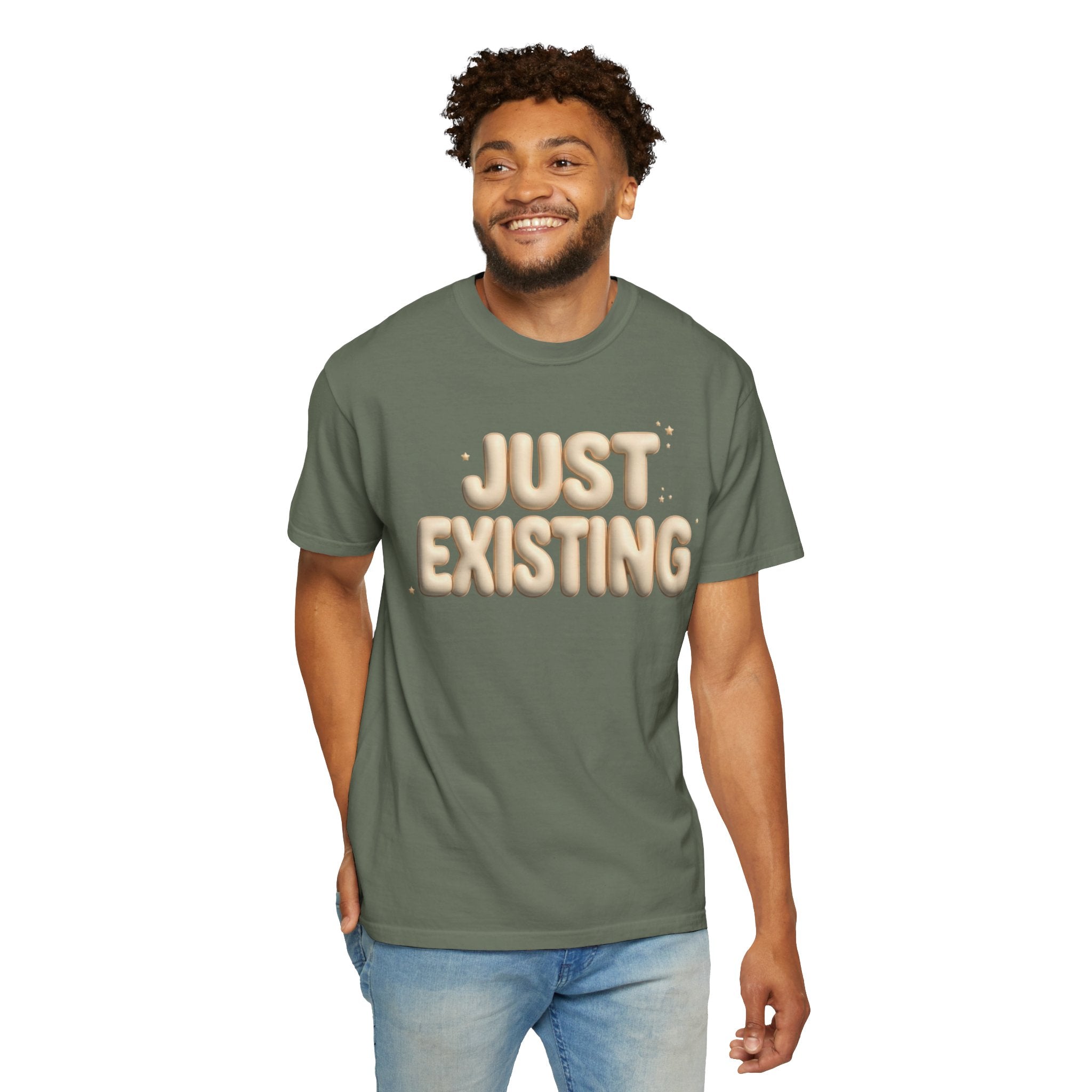 Just Existing Minimal Statement T-Shirt — Casual Everyday Tee for Relaxed Vibes