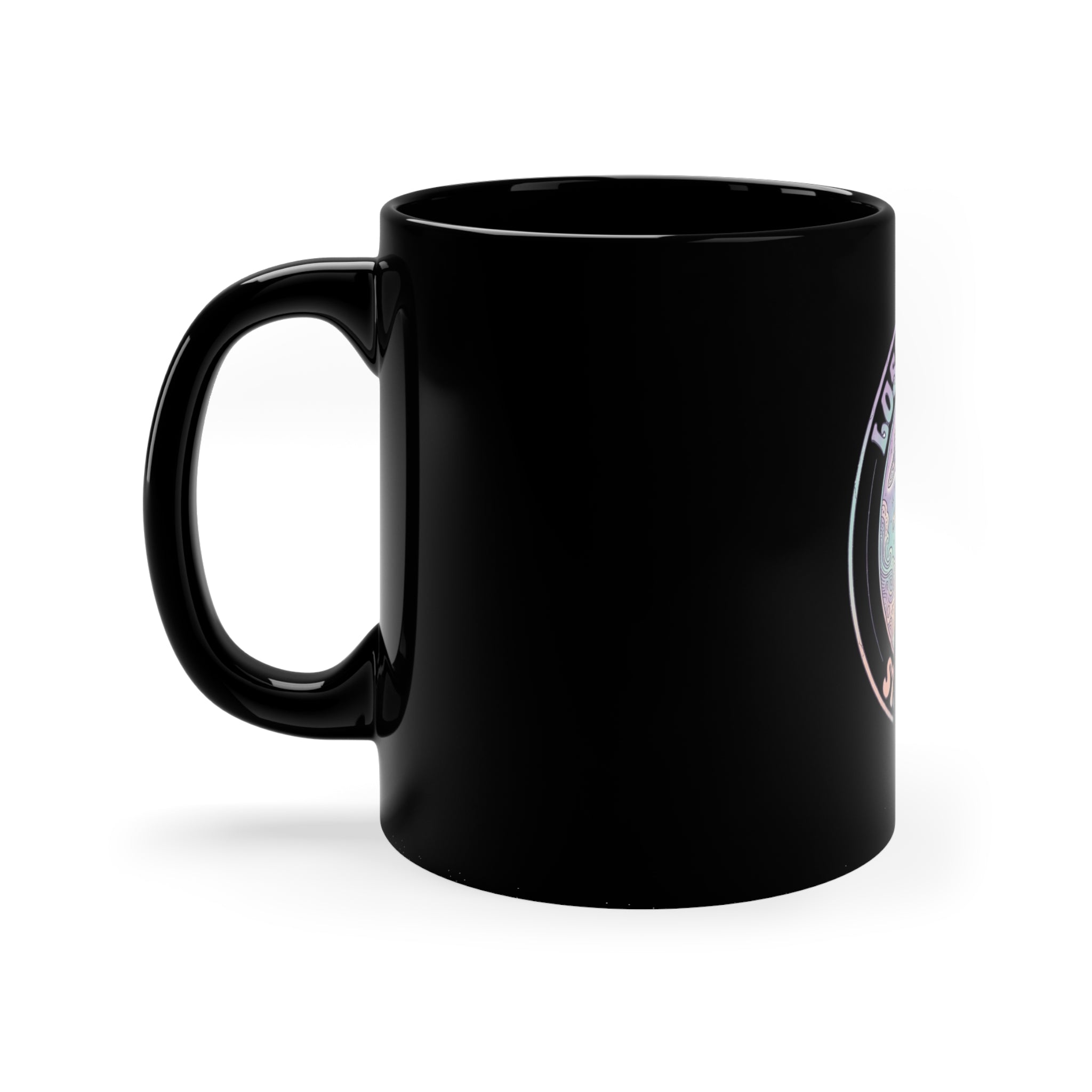 Lost in Orbit Stay Wild Black Mug
