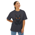 Black Cat Oversized Tee — Dark Instinct (Primal Circuit Collection)