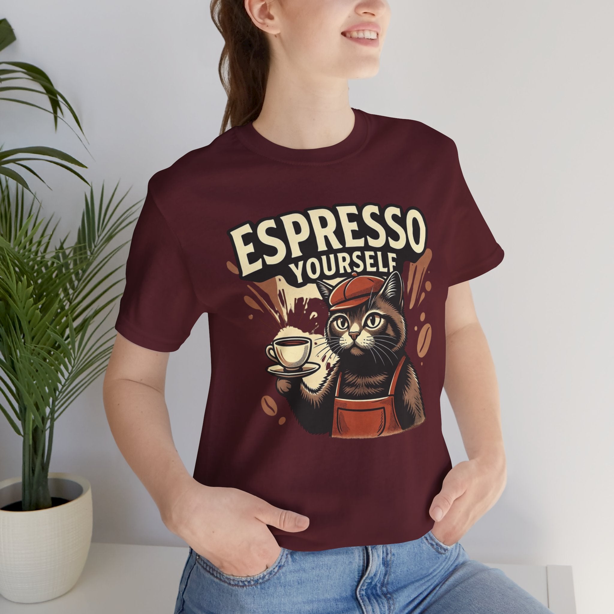 Espresso Yourself Cat T-Shirt — Funny Coffee Lover Tee