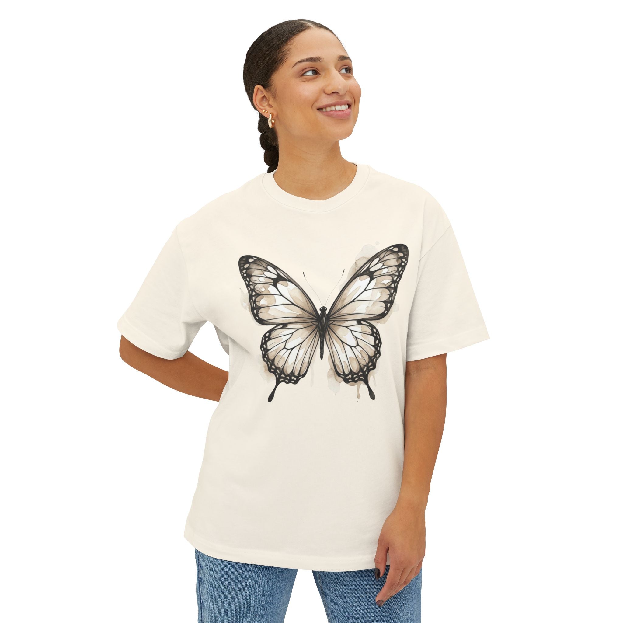Ethereal Wings Oversized Tee — Angelic Graphic Boxy T-Shirt
