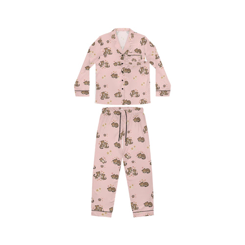 Blush Jungle Satin Pajama Set – Chic Women's Satin PJs