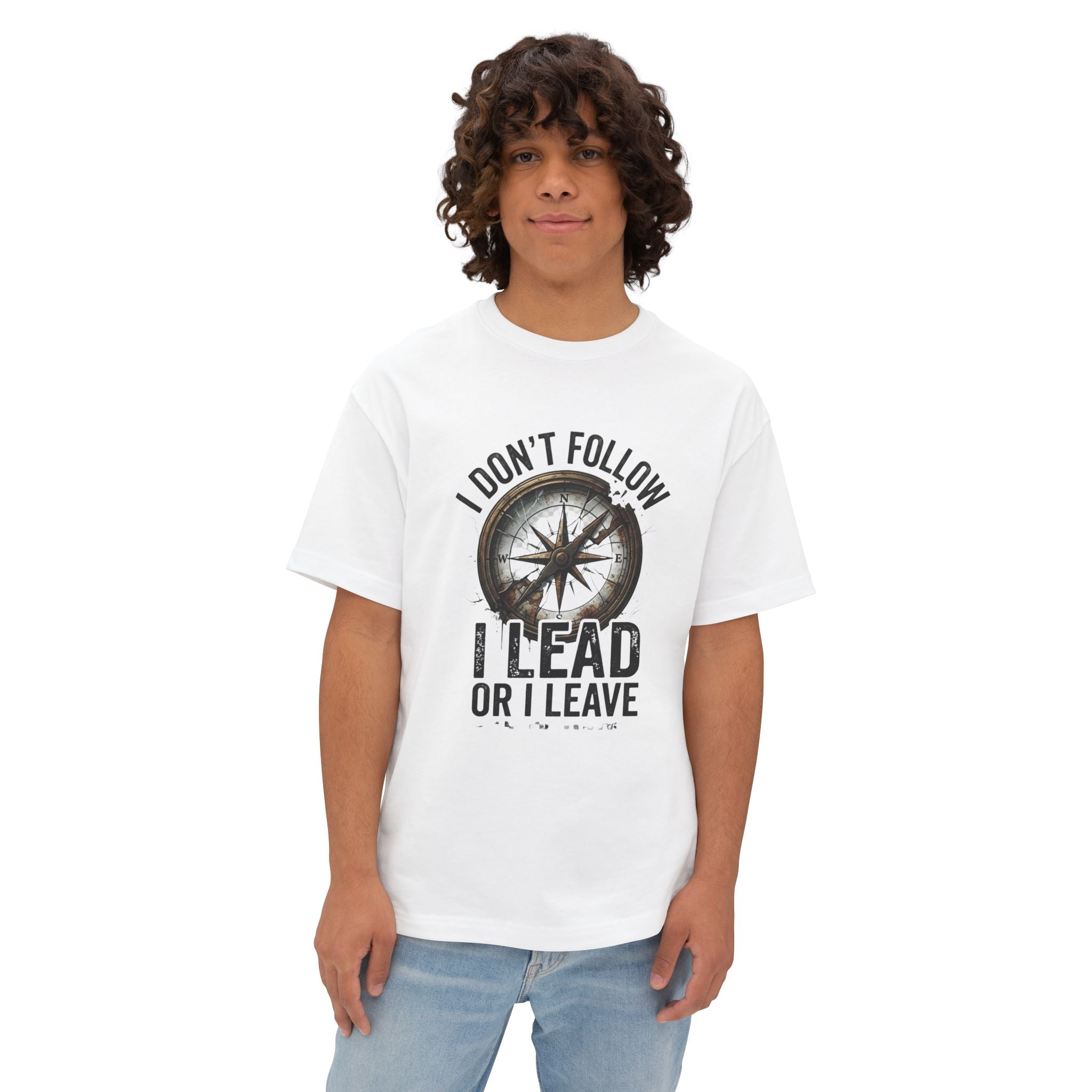 Lead, Don't Follow — Motivational Boxy T-Shirt