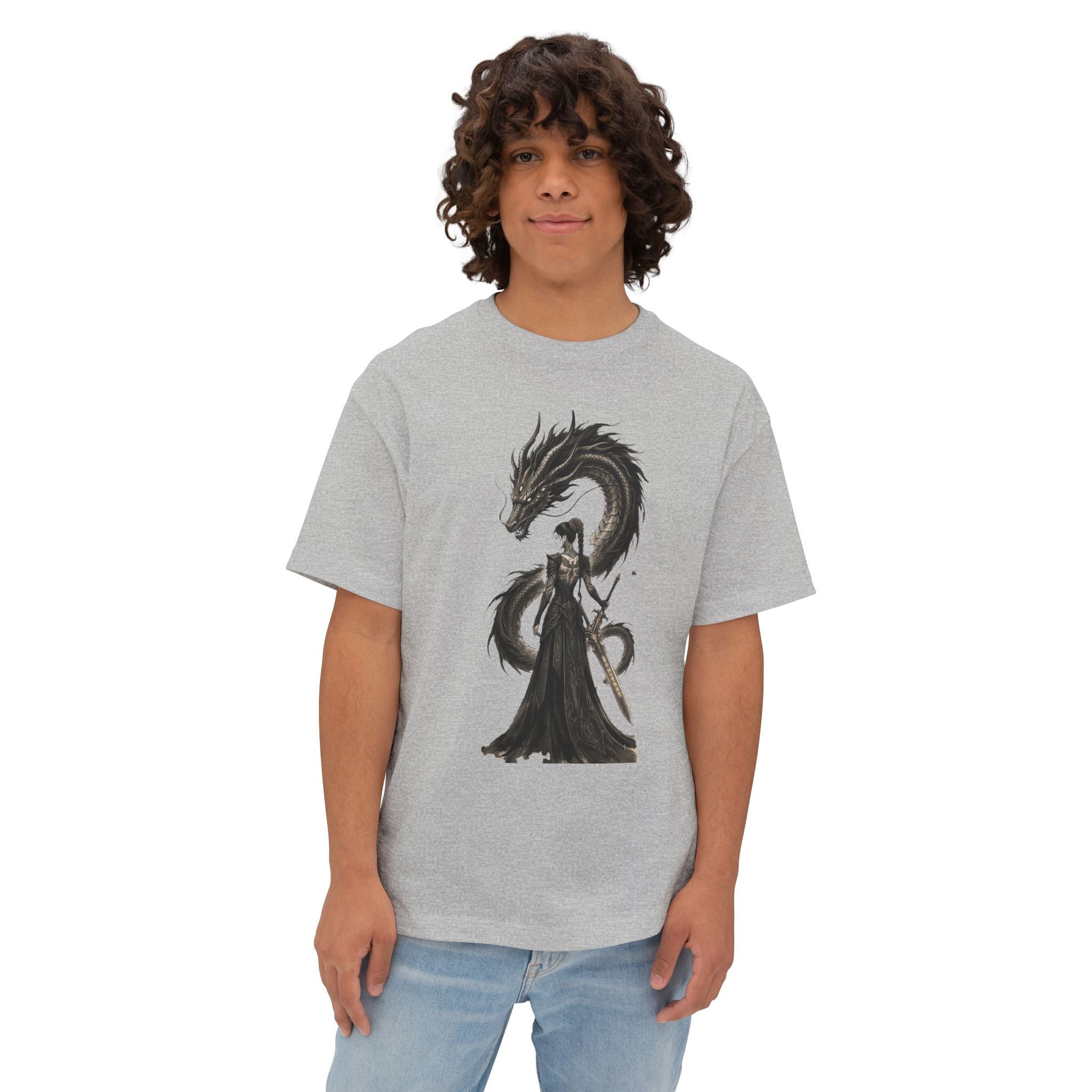 Dragon Empress Graphic Boxy Tee — Oversized Dragon Queen Shirt